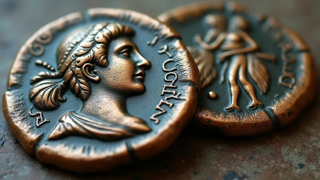Cast bronze Roman coin replica