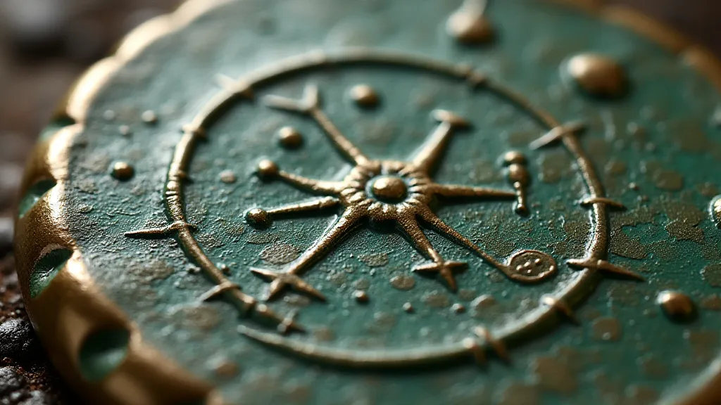 Bronze coin replica with patina