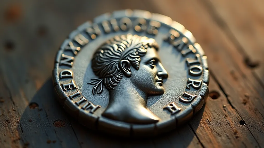 Roman silver denarius with portrait of an emperor