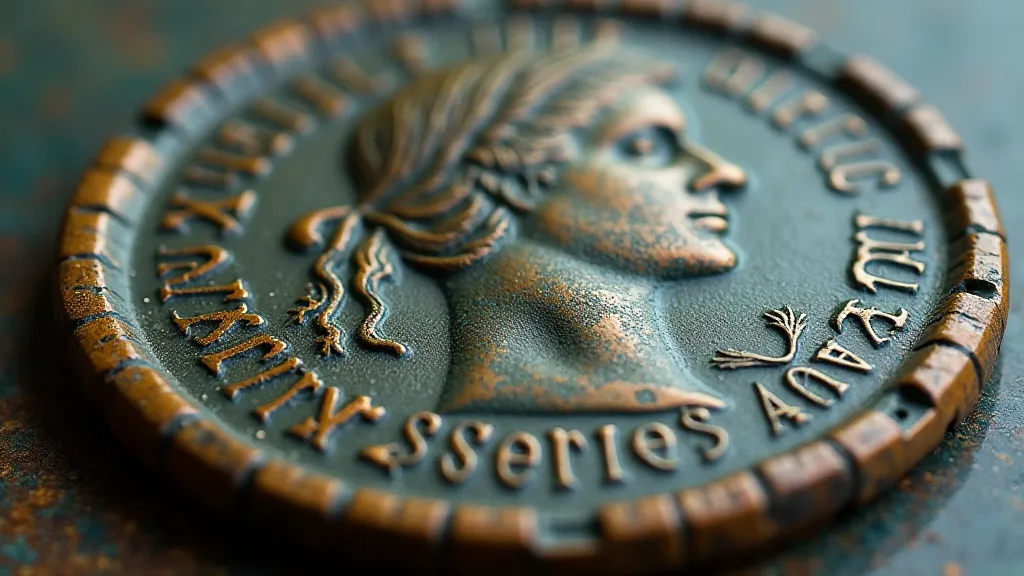 Realistic patina on a Roman coin replica