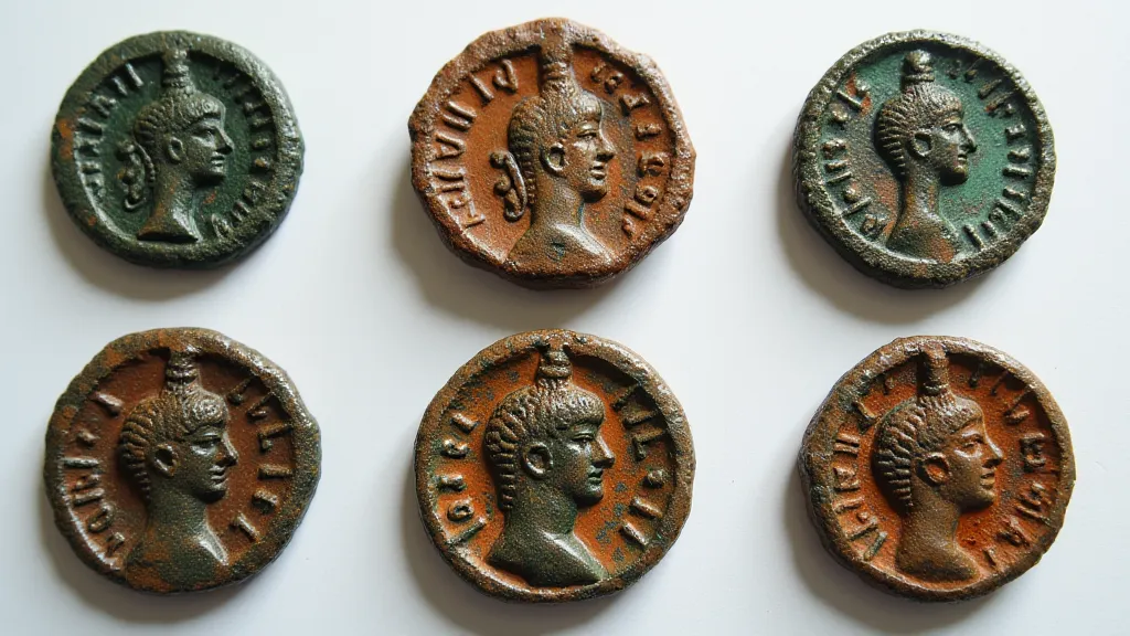 Variations in coin replica patina