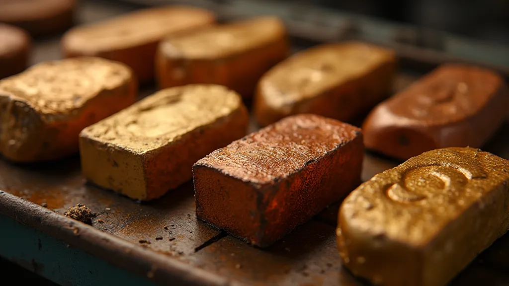 Brass, bronze, and copper ingots.