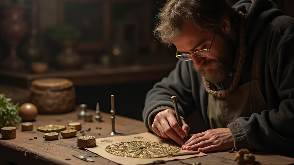 Roman worker engraving a die