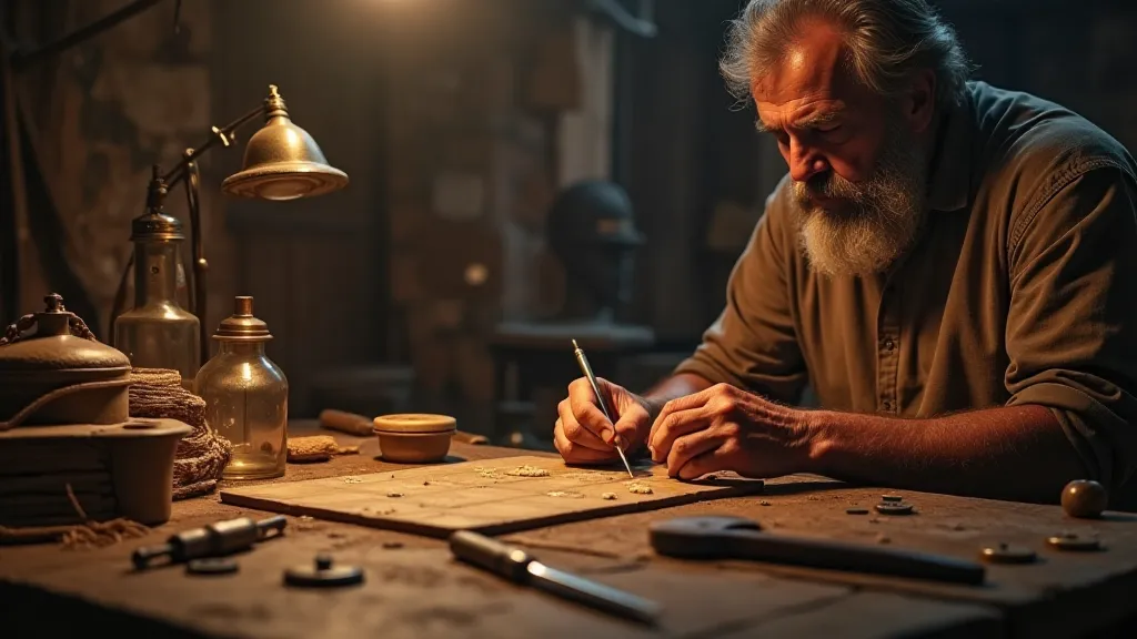 Roman artisan crafting a wax model