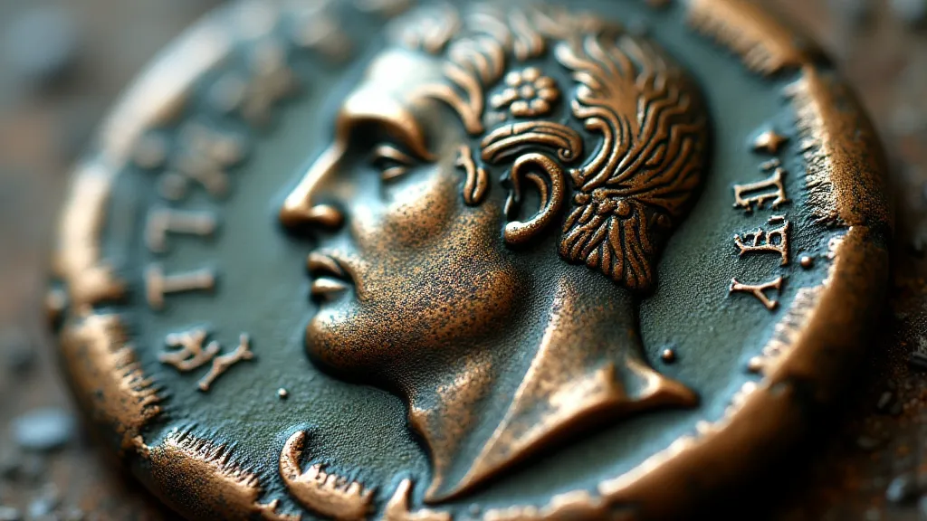 Worn Roman Coin Detail